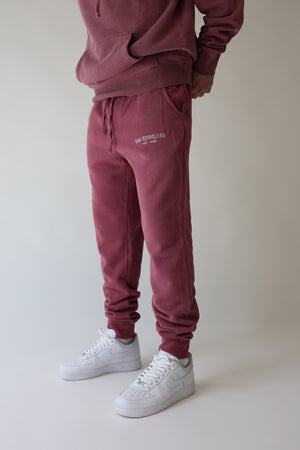 Relaxed Sweatpants in Maroon