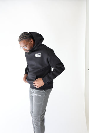 Oversized Black Hoodie Wavy Front & Back