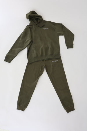 Fleece Hoodie in Military Green