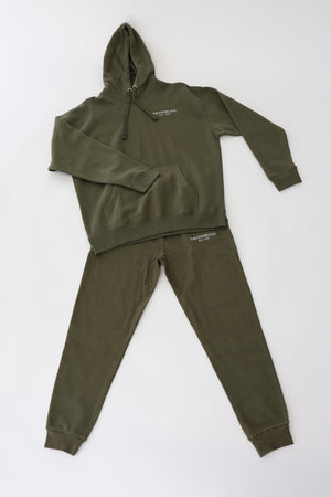 Fleece Joggers in Military Green