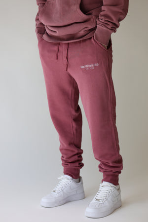 Relaxed Sweatpants in Maroon