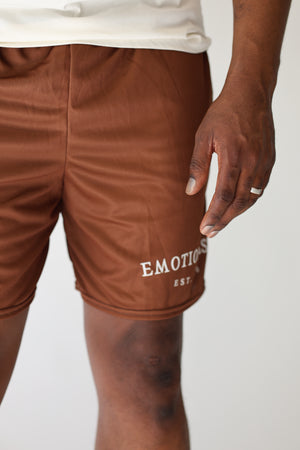 Mesh Shorts in Saddle Brown