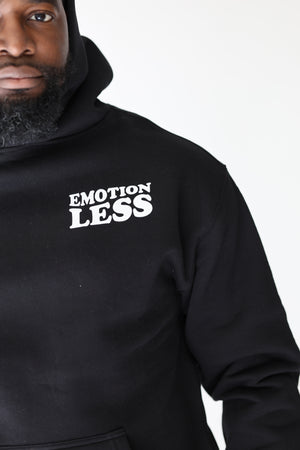 Oversized Black Hoodie Wavy Front & Back