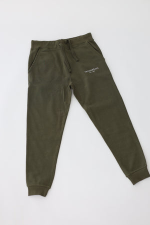 Fleece Joggers in Military Green