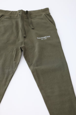 Fleece Joggers in Military Green