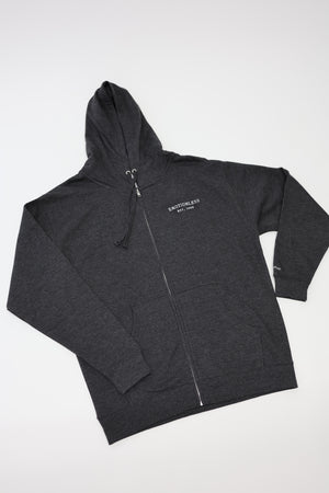 Zip Up Hoodie in Charcoal